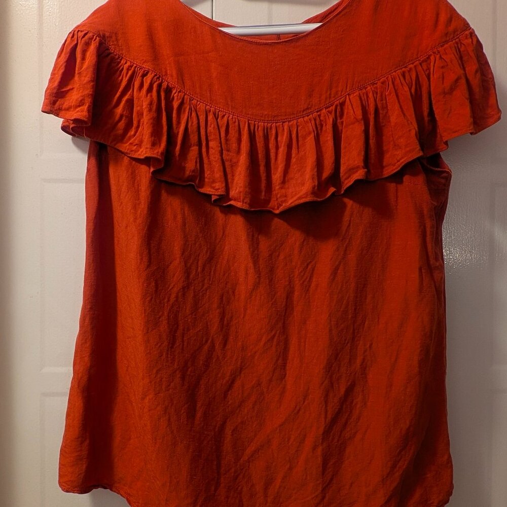 Orange Ruffle Top